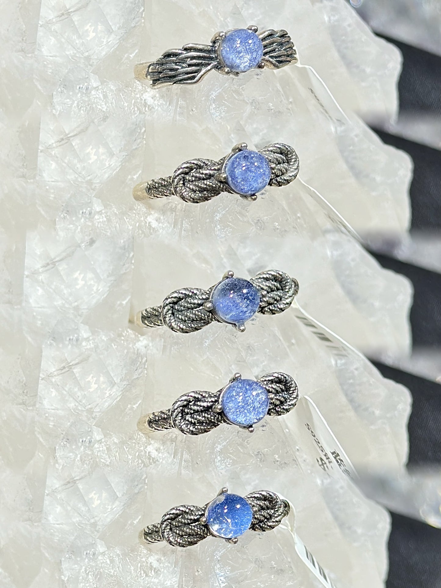 蓝线石S925银戒指