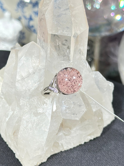 Purple Pink Ghost Crystal S925 Silver Ring