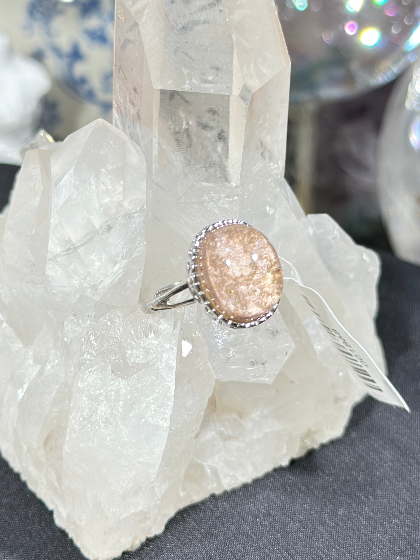 Purple Pink Ghost Crystal S925 Silver Ring