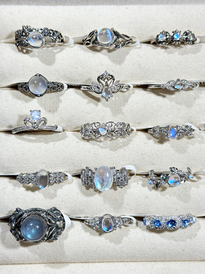 Blue Moonstone Ring S925 Silver