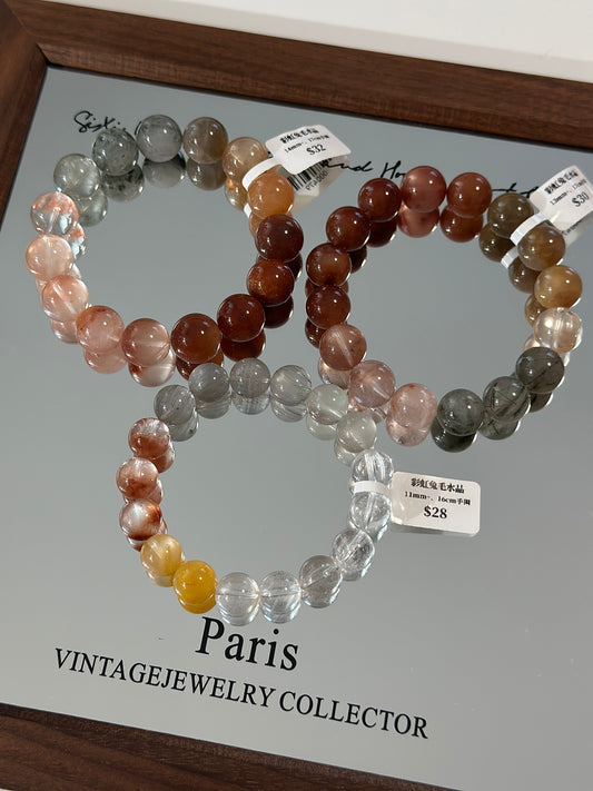 Rainbow rabbit fur crystal