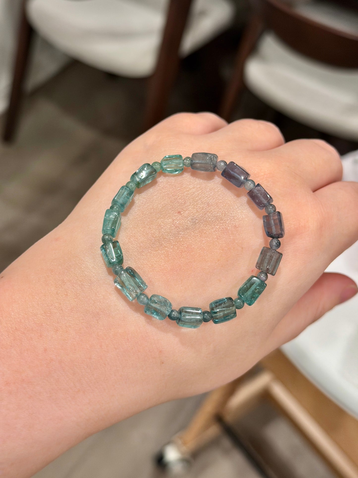 随形方糖蓝紫色碧玺