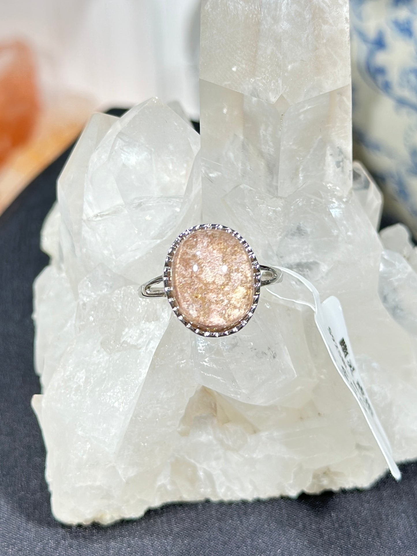 Purple Pink Ghost Crystal S925 Silver Ring