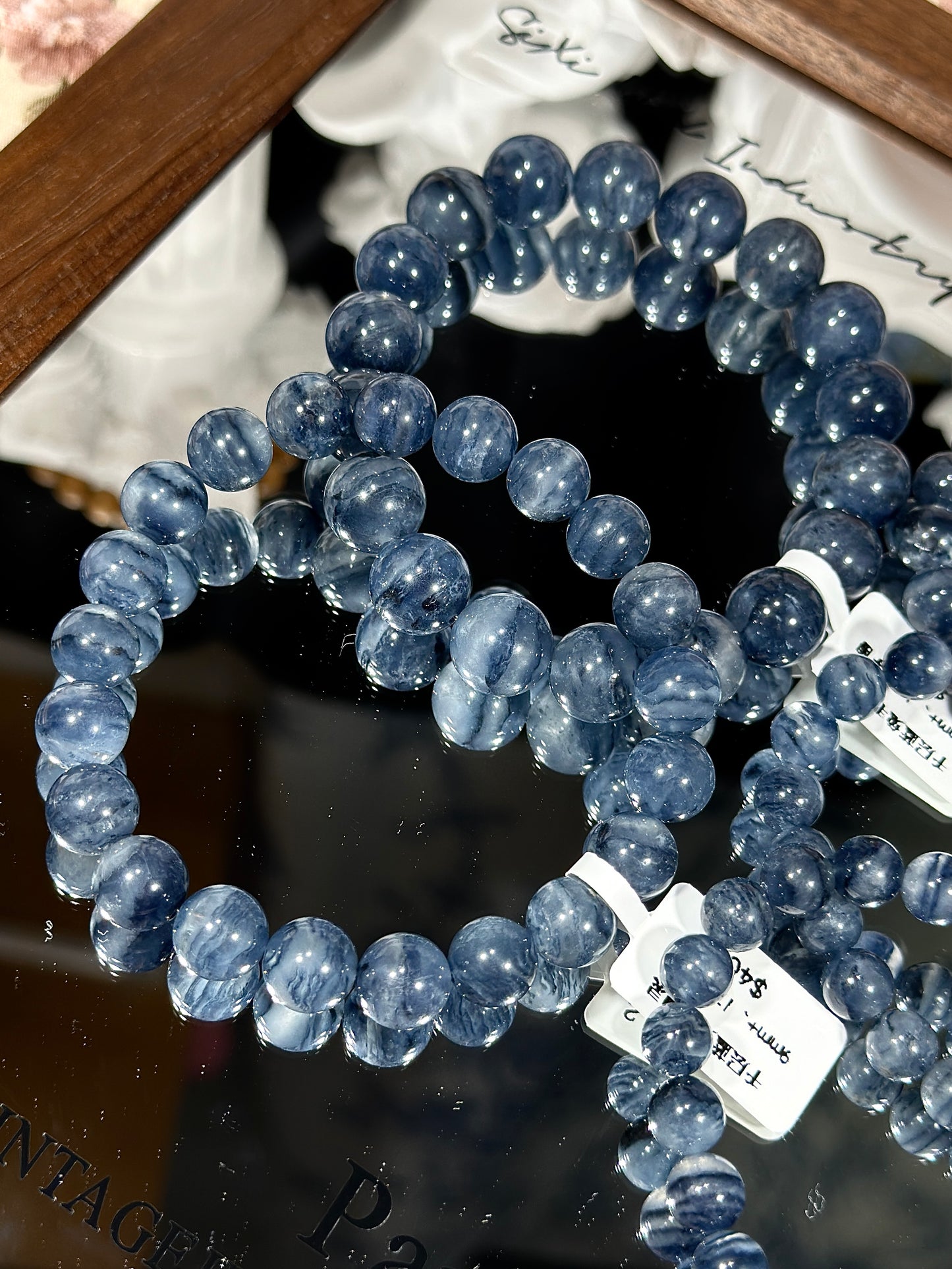 Dark blue melaleuca blue rabbit fur ghost