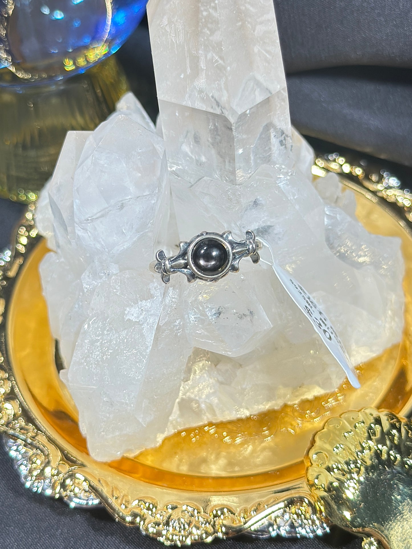 Gold Luck Stone S925 Silver Ring-1