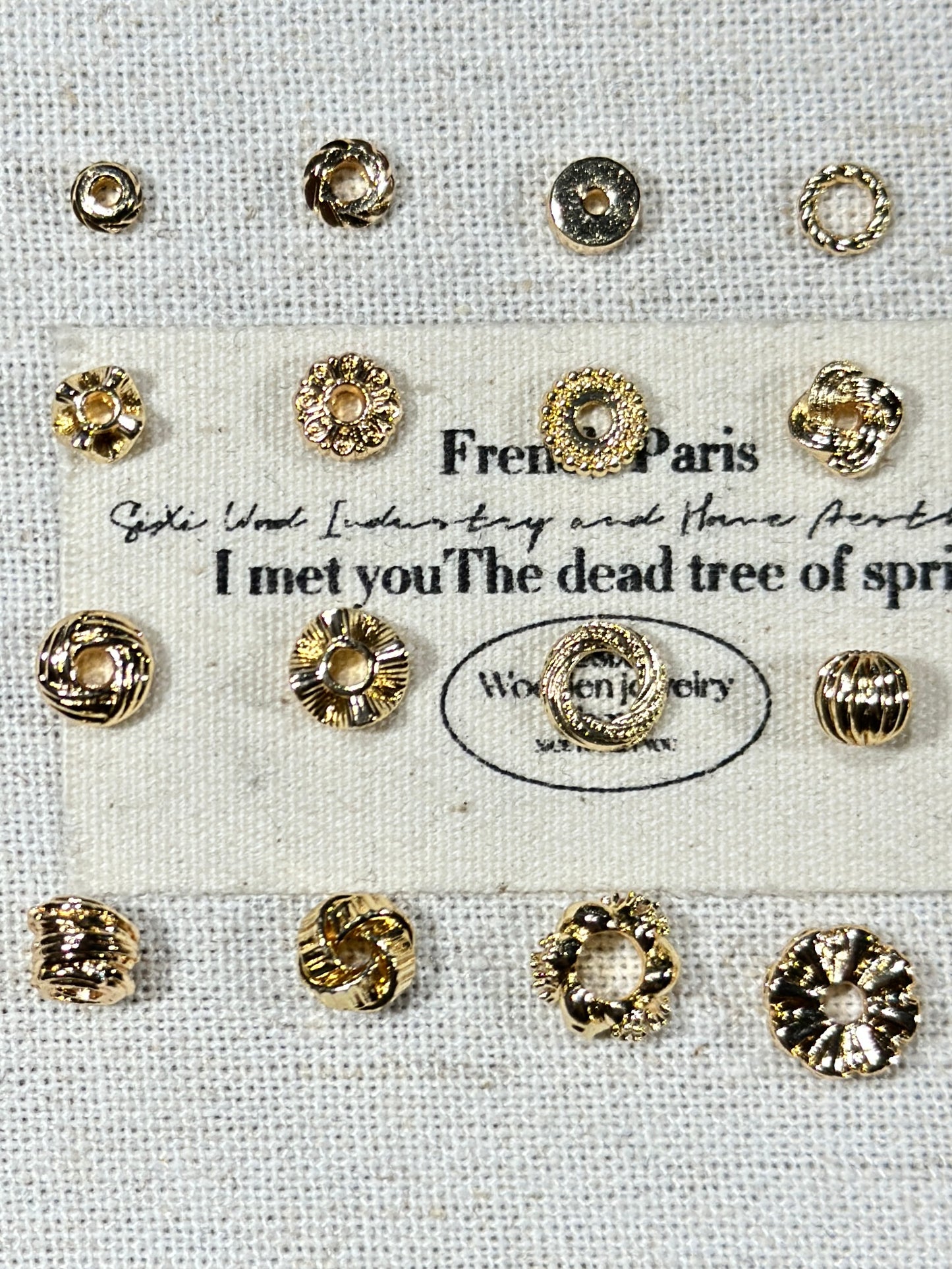 Bright gold spacer accessories