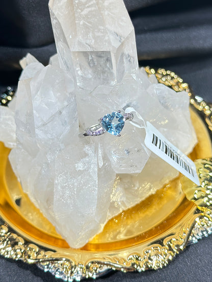 Aquamarine S925 silver ring-2