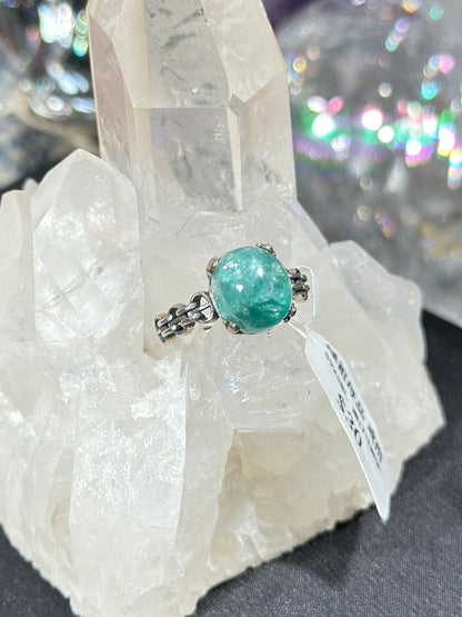 绿祖母晶S925银戒指