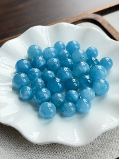 蓝天白云海蓝宝单珠