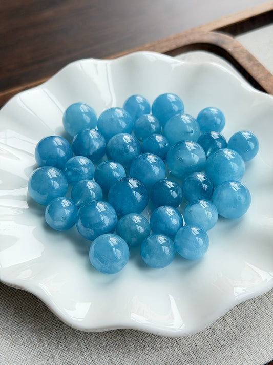 蓝天白云海蓝宝单珠