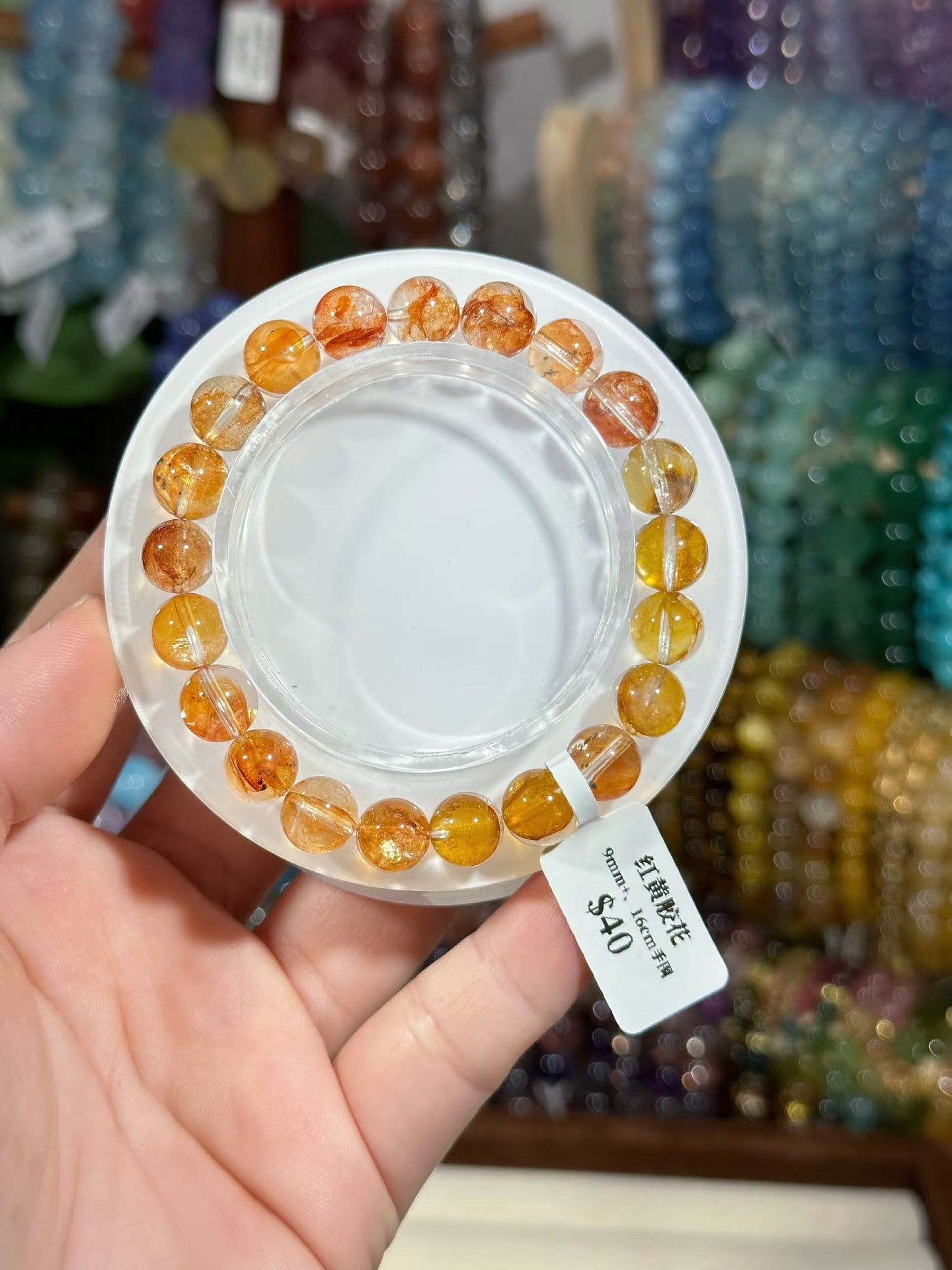 Red Gum Flower Crystal 9mm+