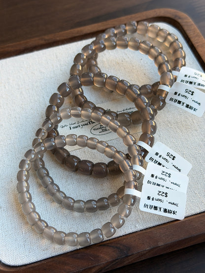 Straight cut of icy purple chalcedony