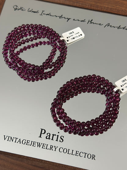 Purple tooth black garnet three circles