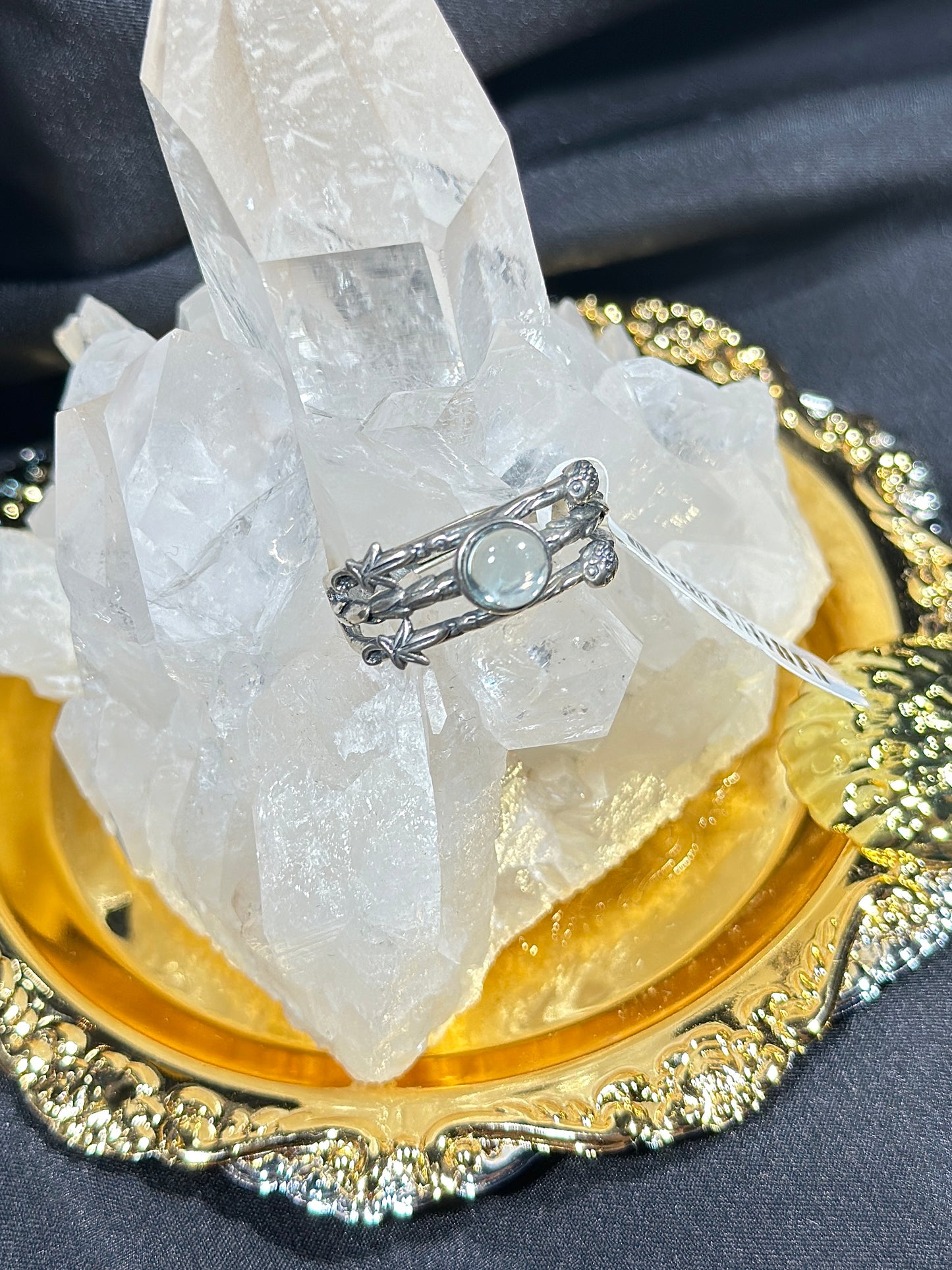 Aquamarine S925 silver ring-2