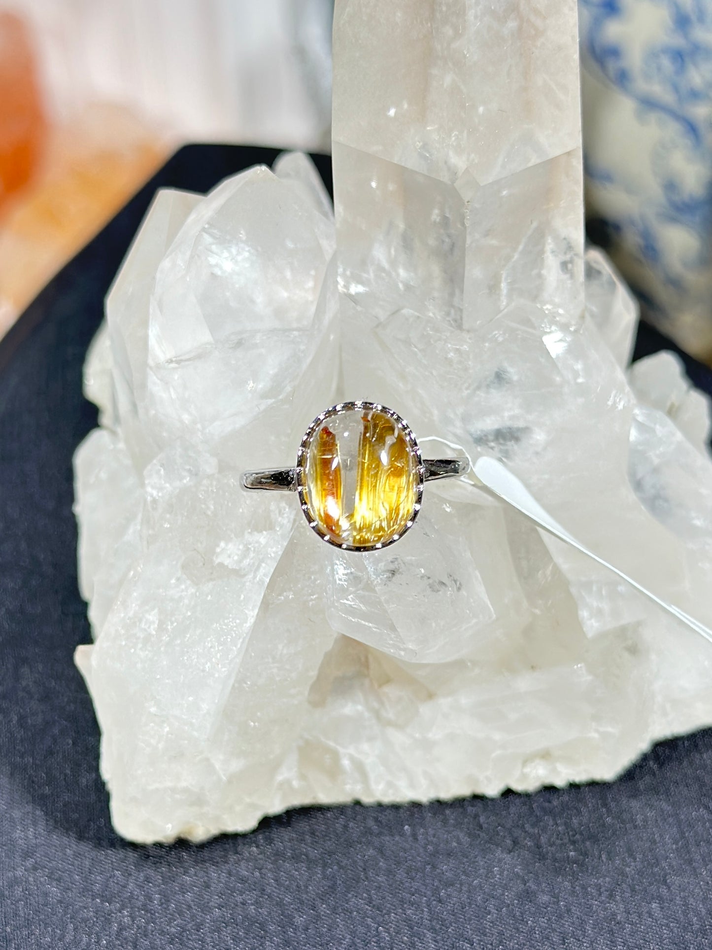 金发晶S925银戒指