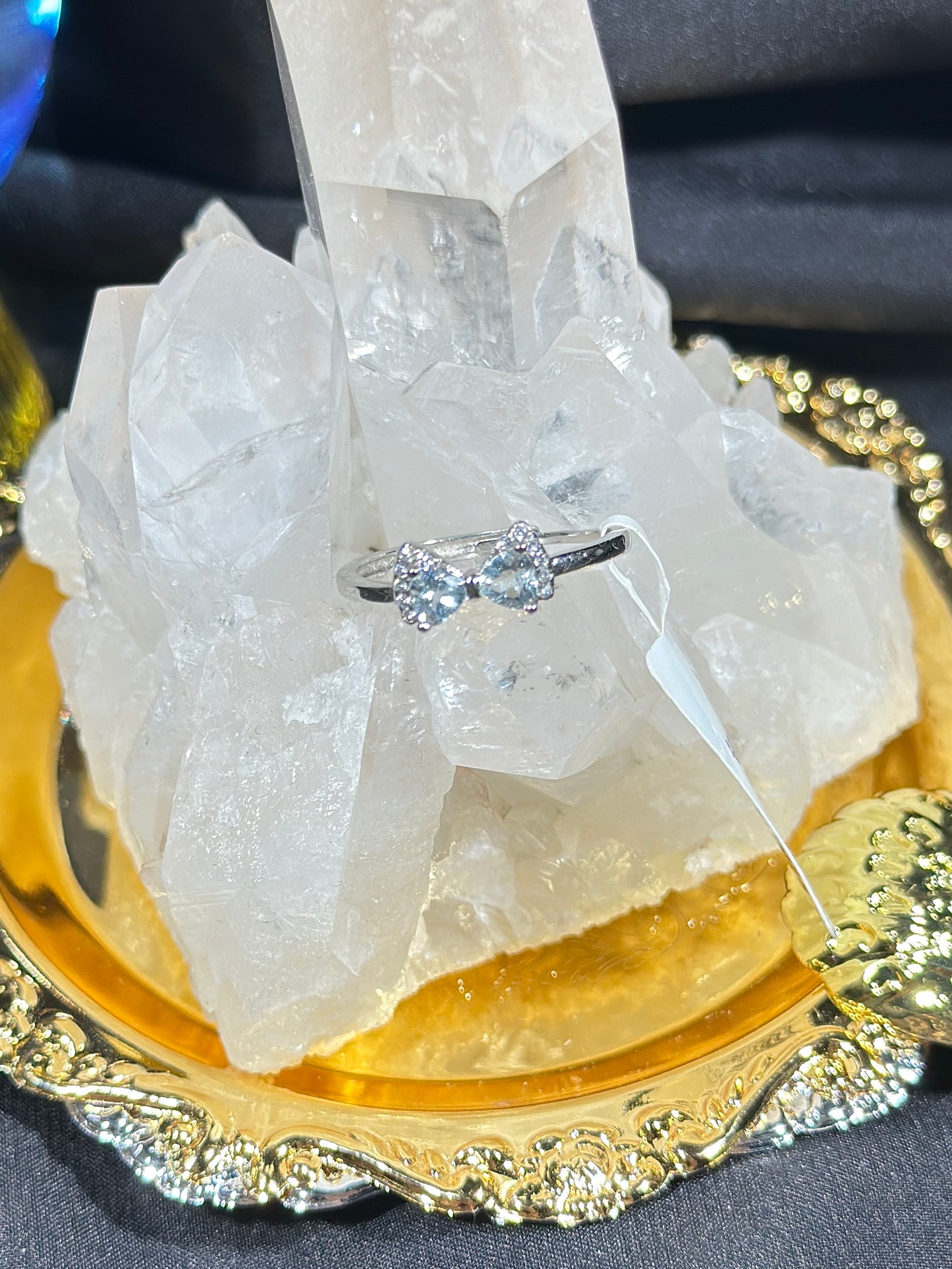 Aquamarine S925 silver ring-1