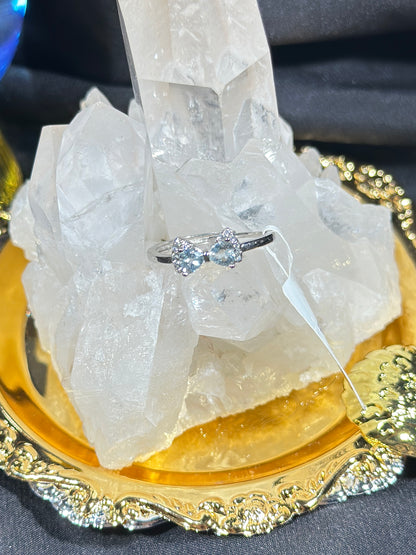 Aquamarine S925 silver ring-1