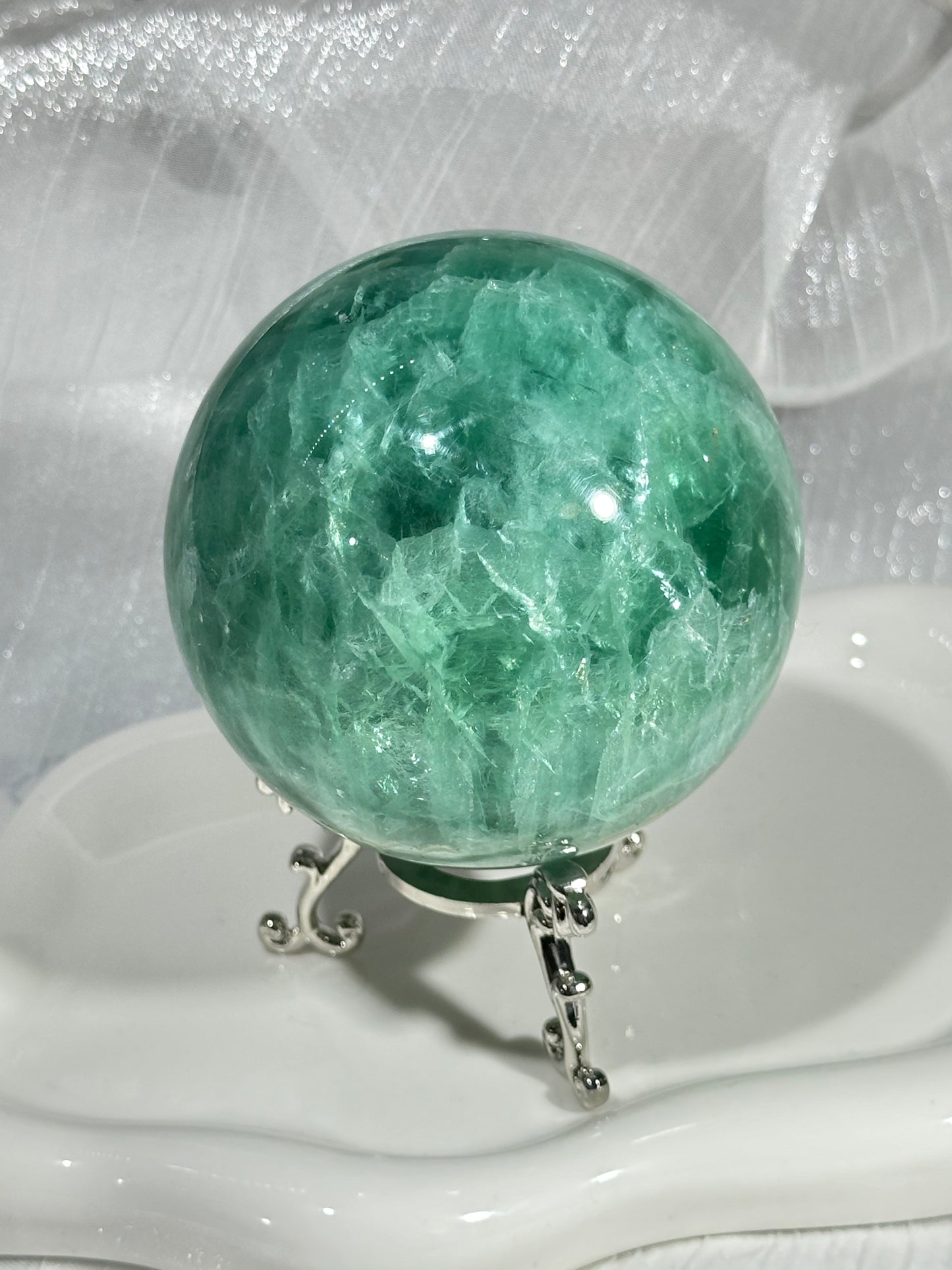 Green Fluorite Crystal Ball