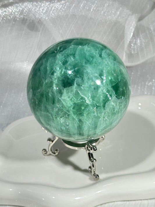 Green Fluorite Crystal Ball