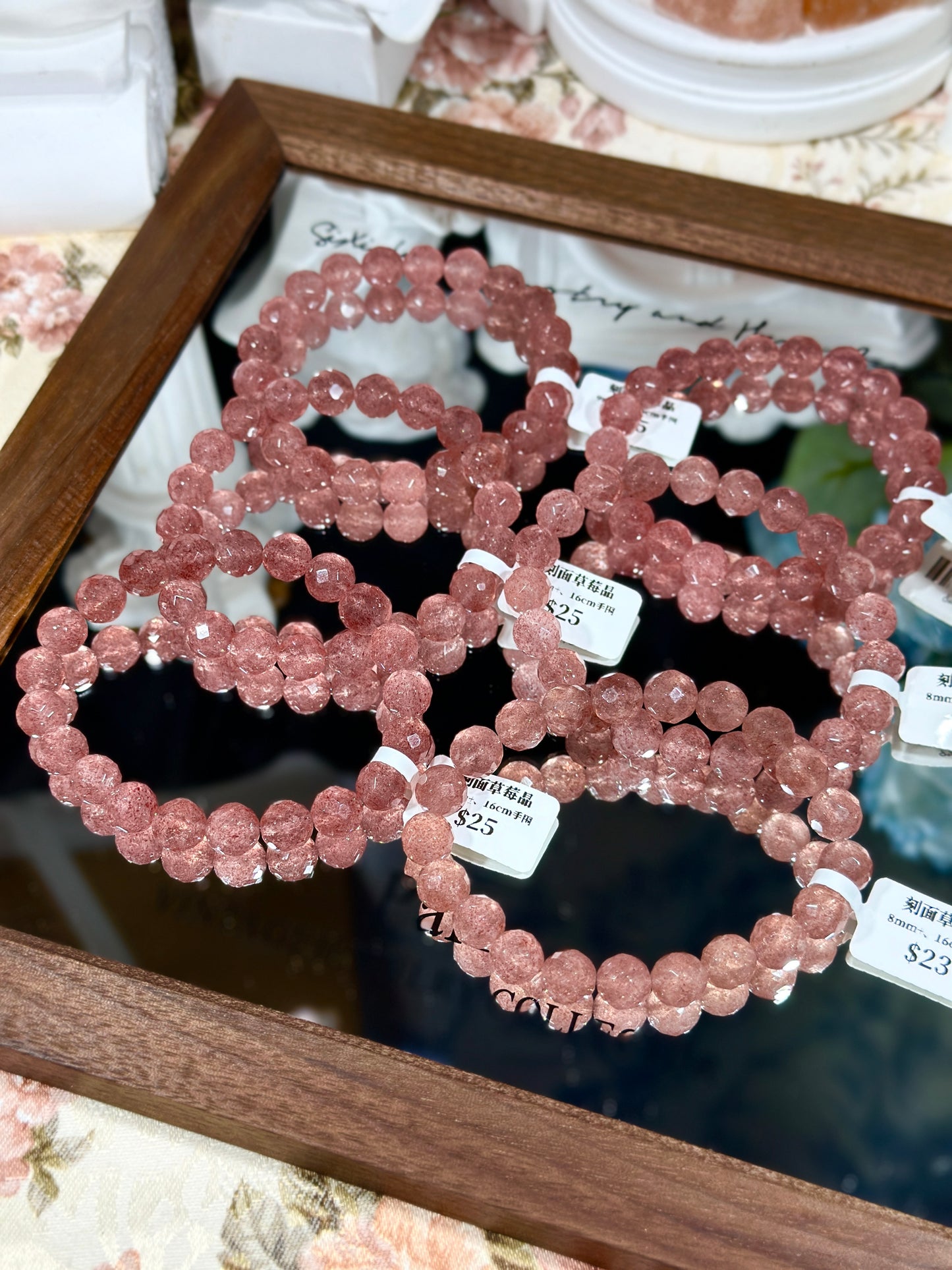 Faceted Strawberry Quartz