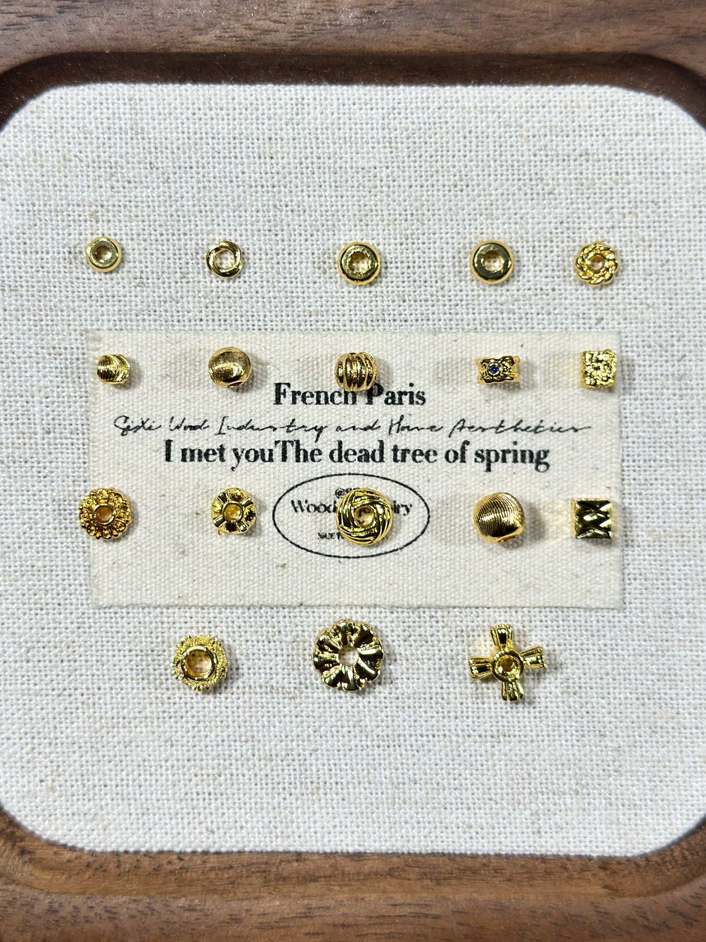 Bright gold spacer accessories