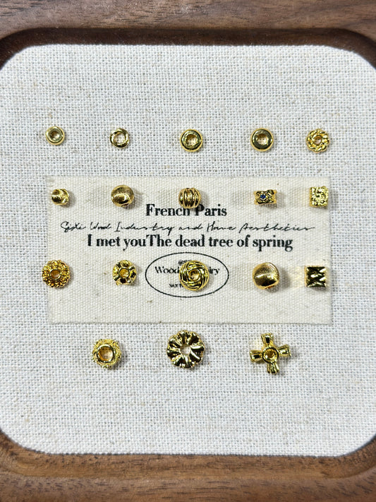 Bright gold spacer accessories