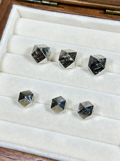 Swedish iron meteorite spacer beads