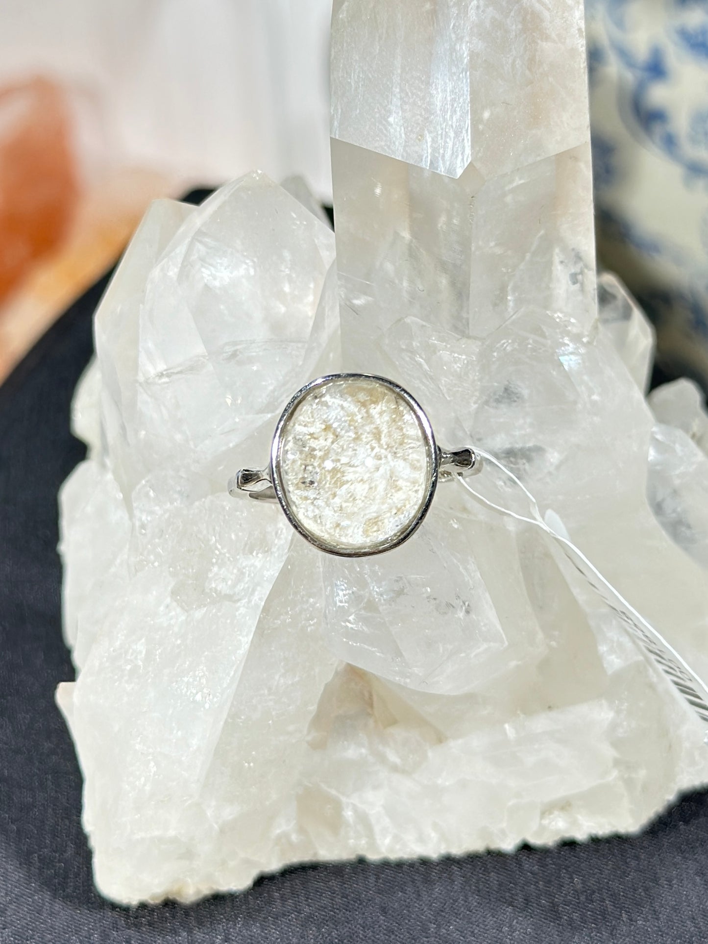 White Ghost Crystal S925 Silver Ring