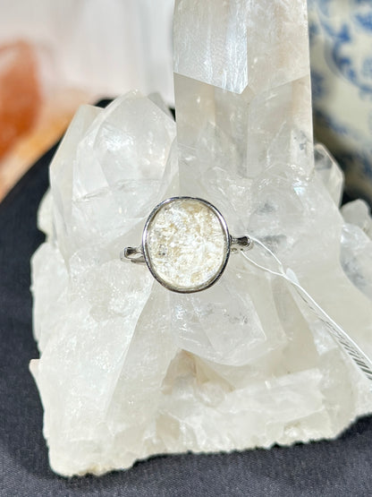 White Ghost Crystal S925 Silver Ring