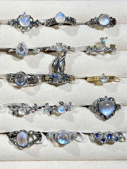 Blue Moonstone Ring S925 Silver