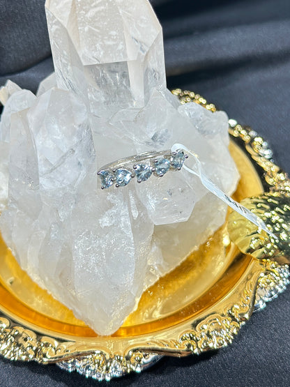 Aquamarine S925 silver ring-3