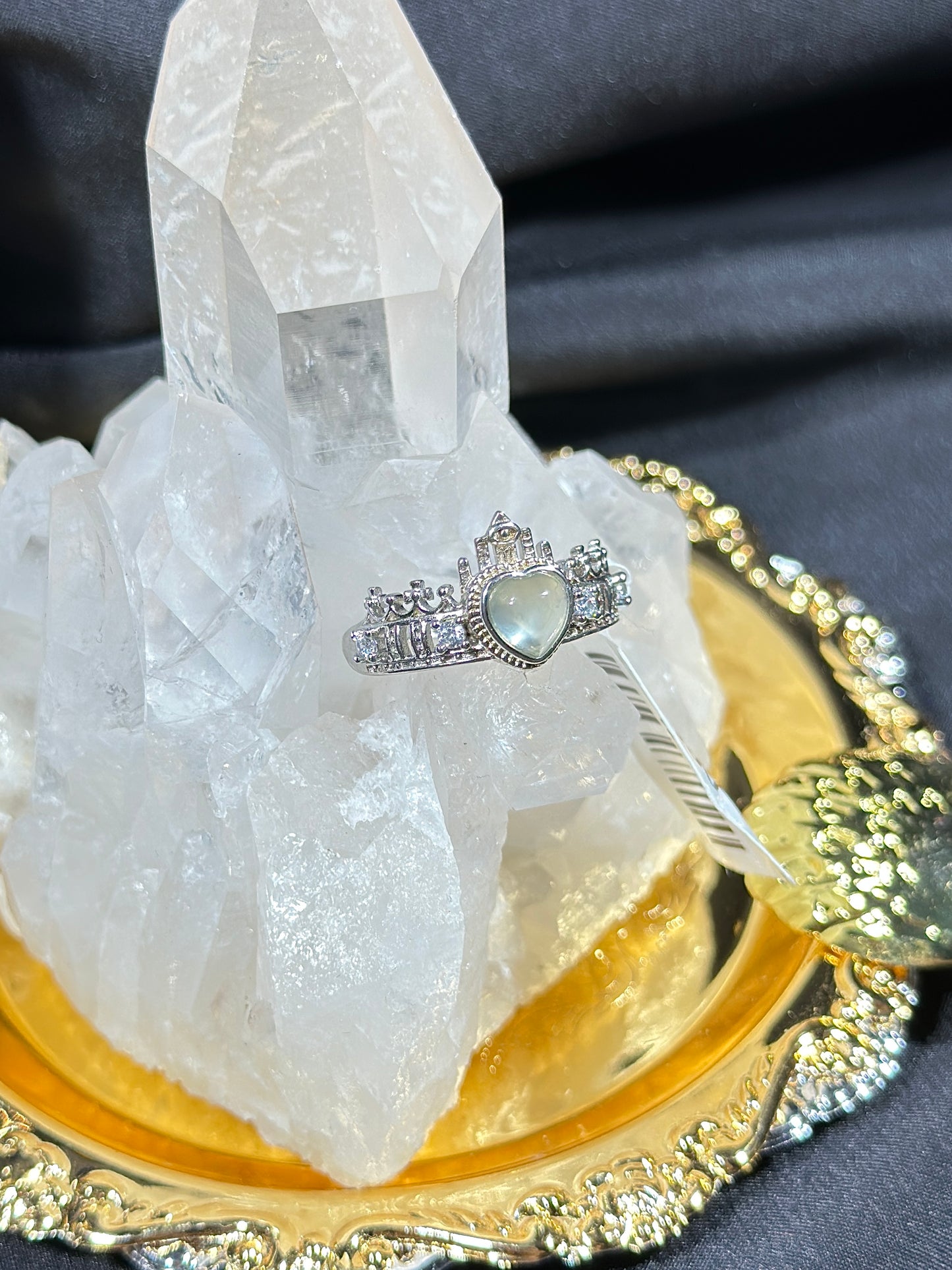 Green Prehnite S925 Silver Ring