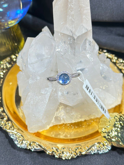 Aquamarine S925 silver ring-2