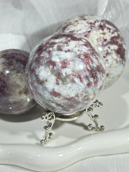 Plum Blossom Tourmaline Crystal Ball