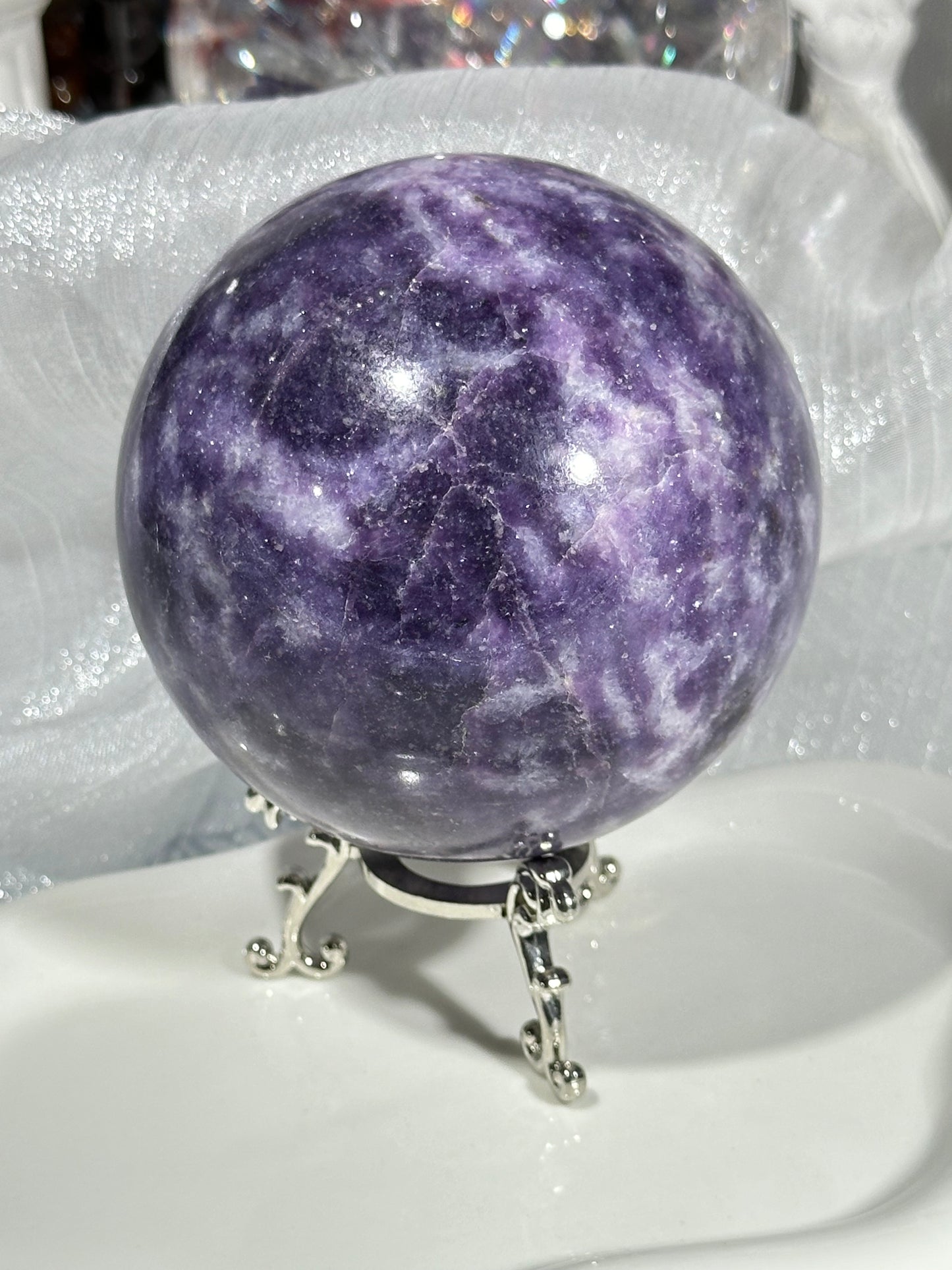 Plum Blossom Tourmaline Crystal Ball