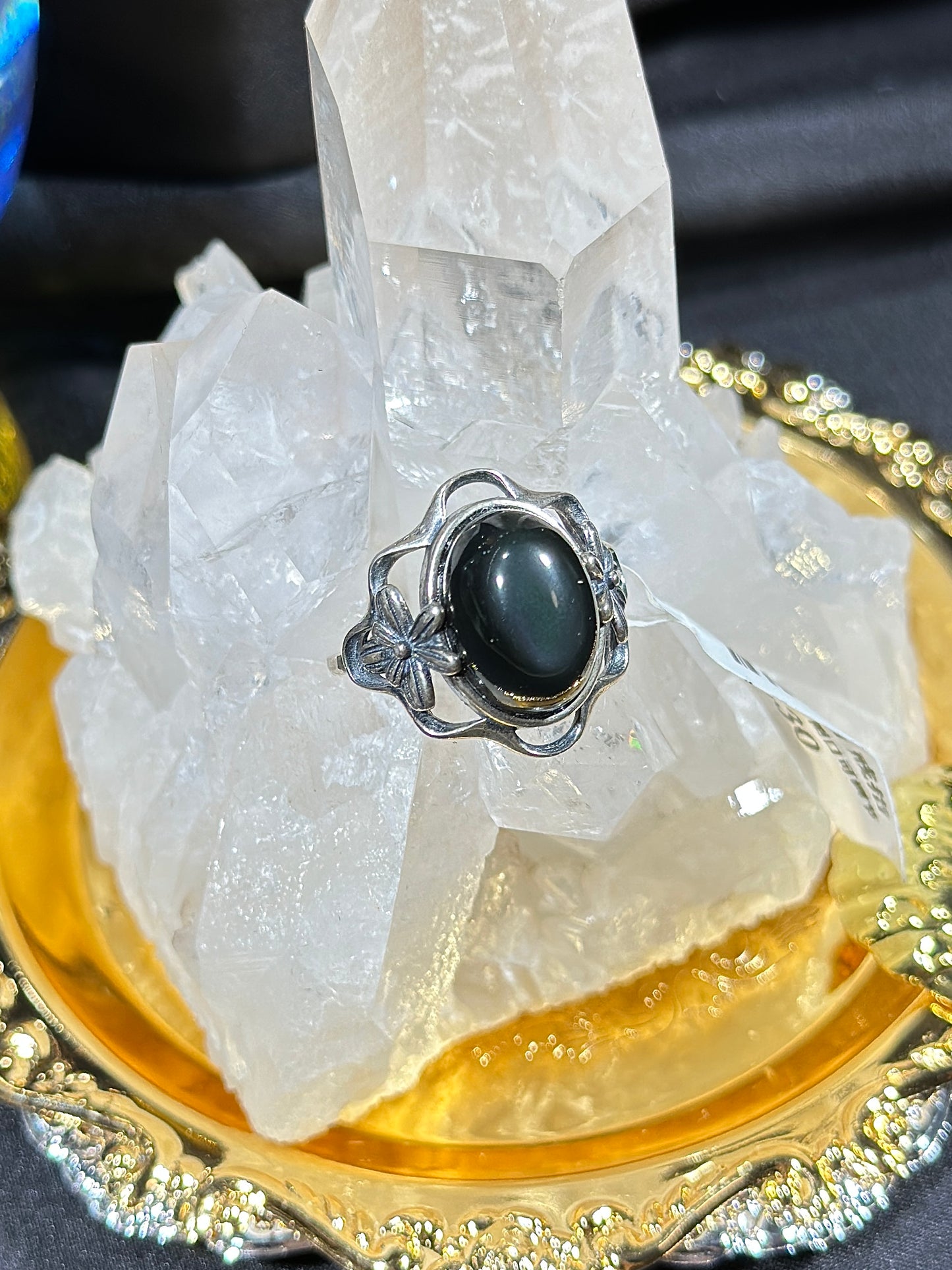Colorful Obsidian S925 Silver Ring