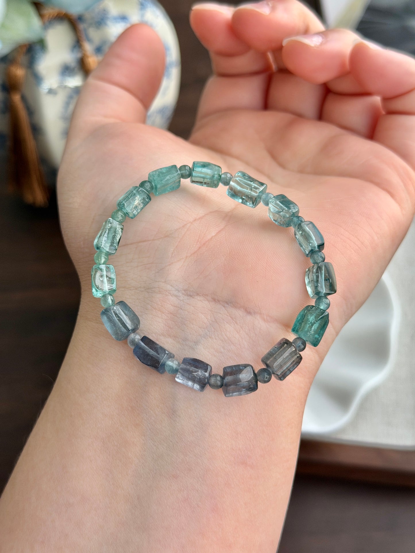 随形方糖蓝紫色碧玺