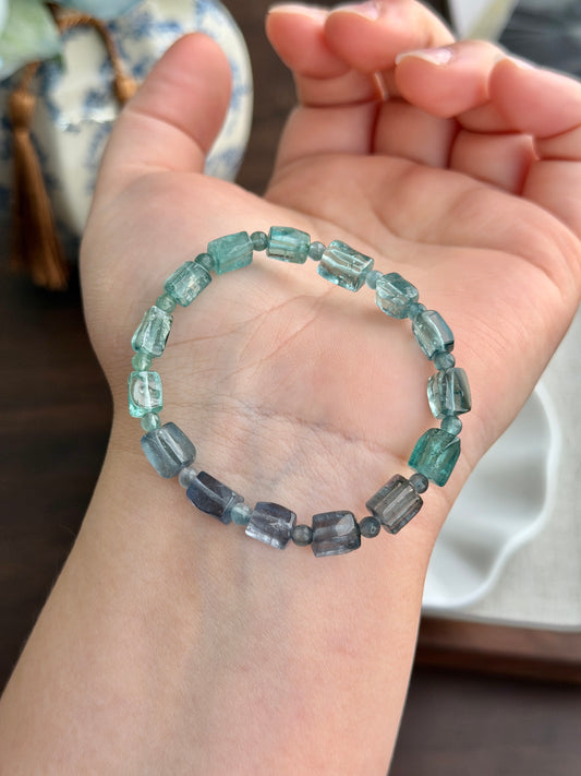 随形方糖蓝紫色碧玺