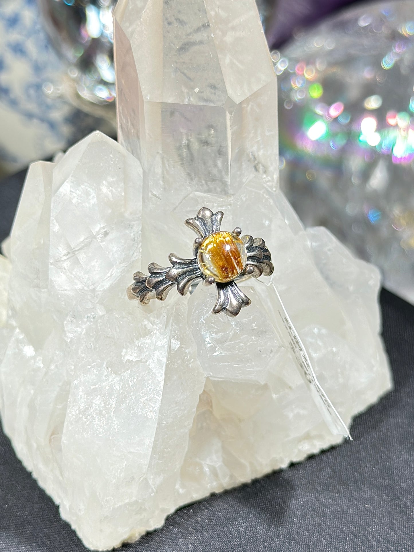 铜发晶S925银戒指