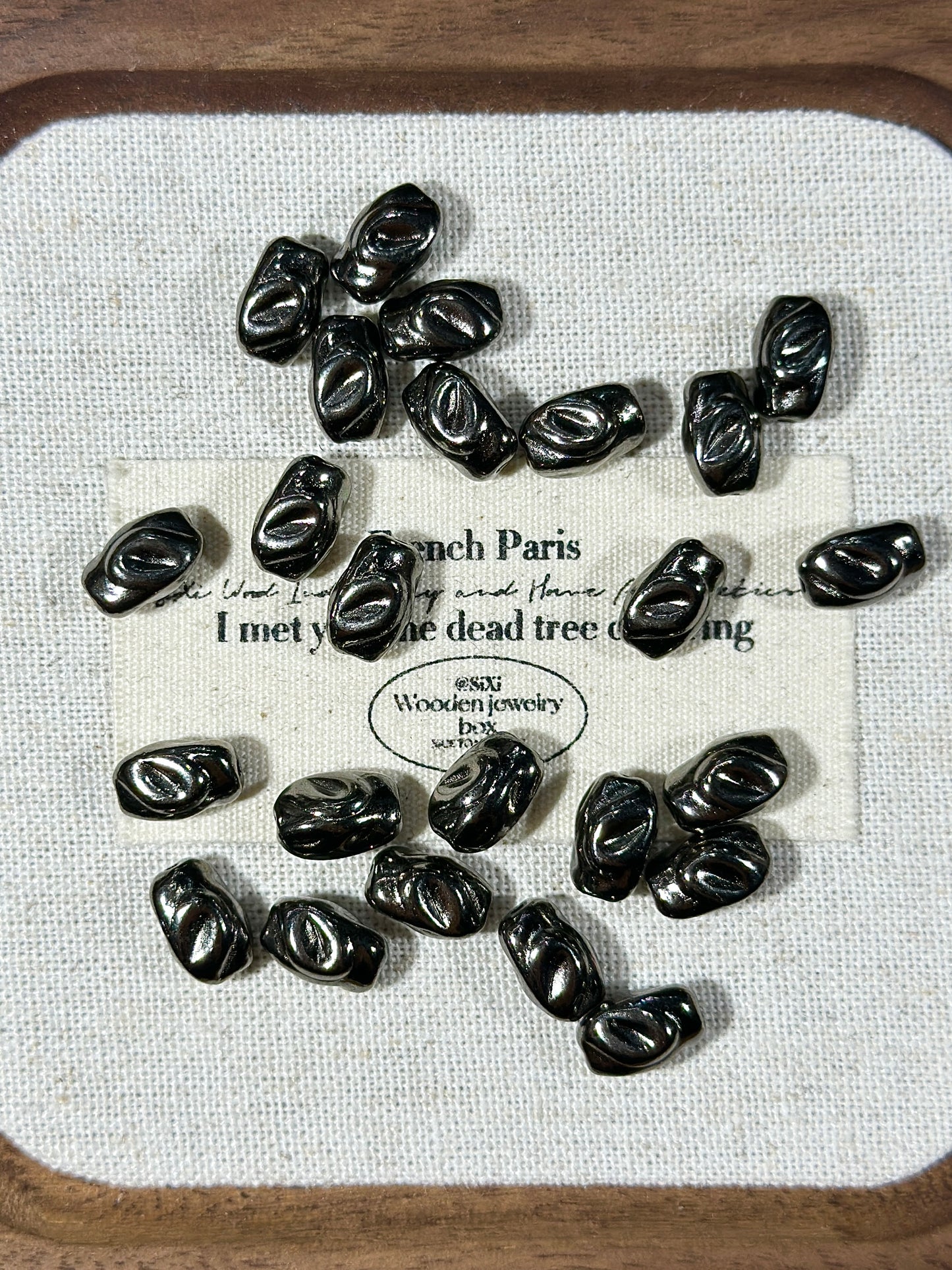 Gun black spacer bead ring