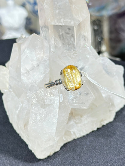 金发晶S925银戒指