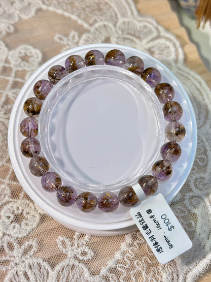 Transparent Feather Purple Titanium Crystal