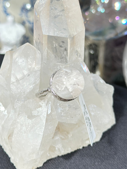 White Ghost Crystal S925 Silver Ring