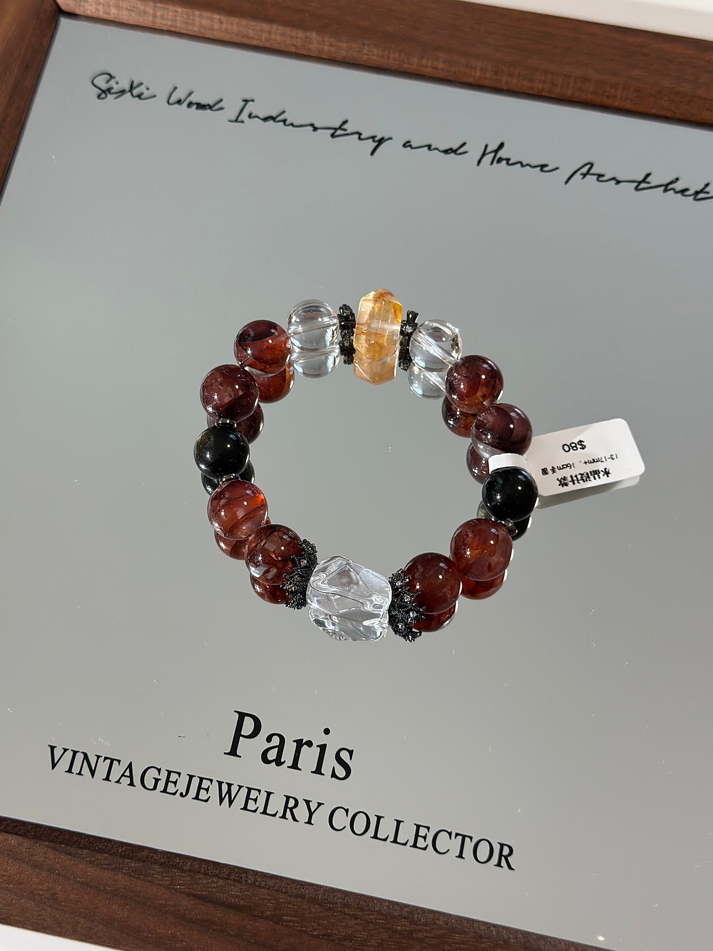 Design | Red Gum Flower, White Crystal, and Gold Obsidian