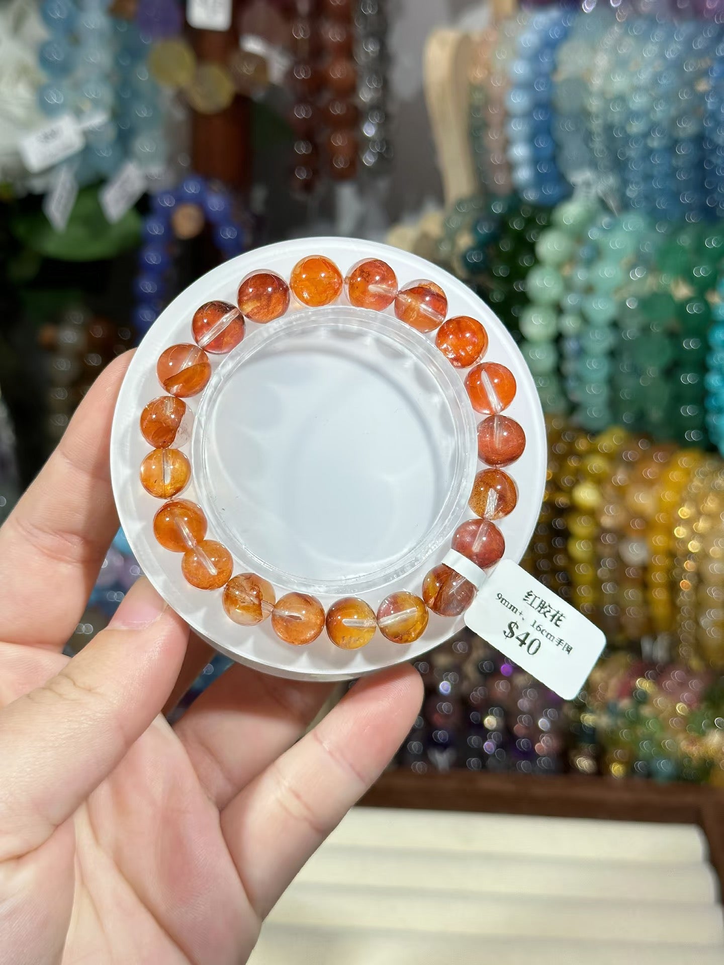 Red Gum Flower Crystal 9mm+