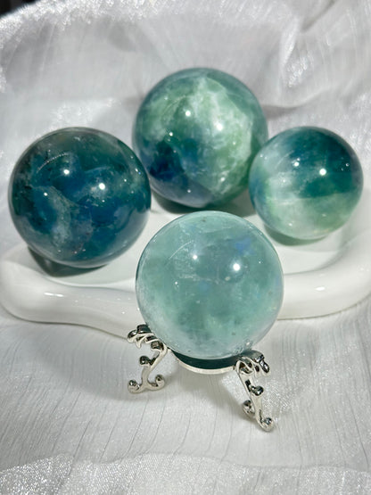 Blue green fluorite crystal ball