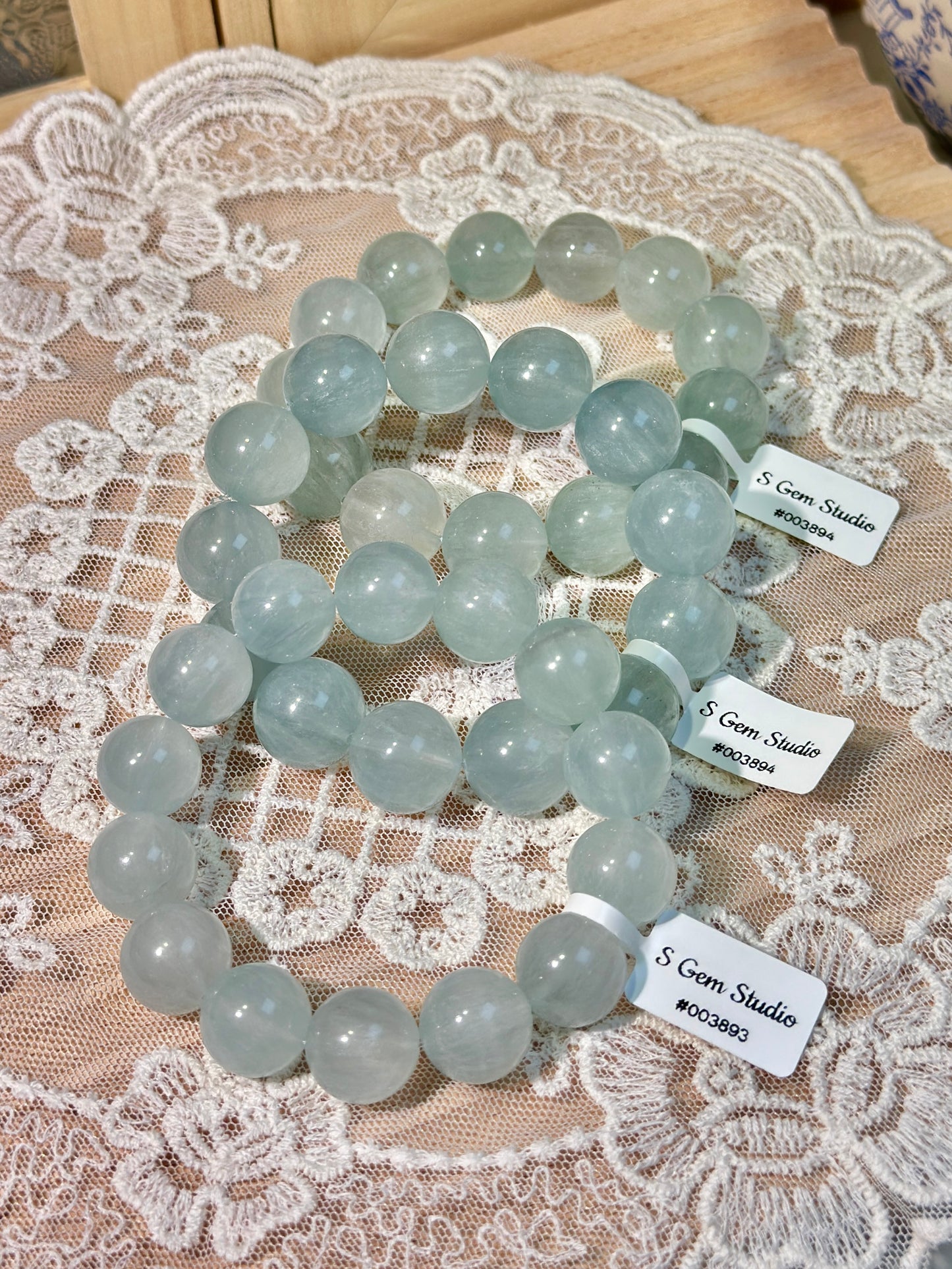 Brushed light blue fluorite