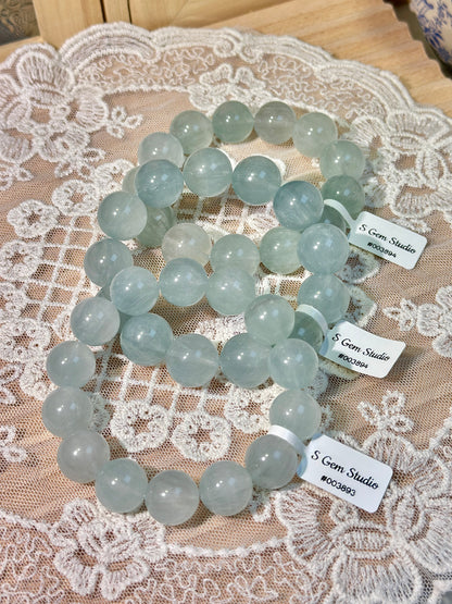 Brushed light blue fluorite