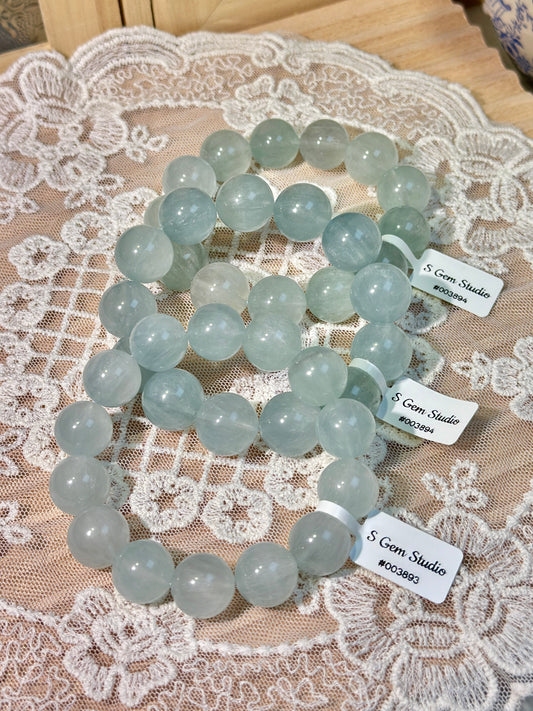 Brushed light blue fluorite