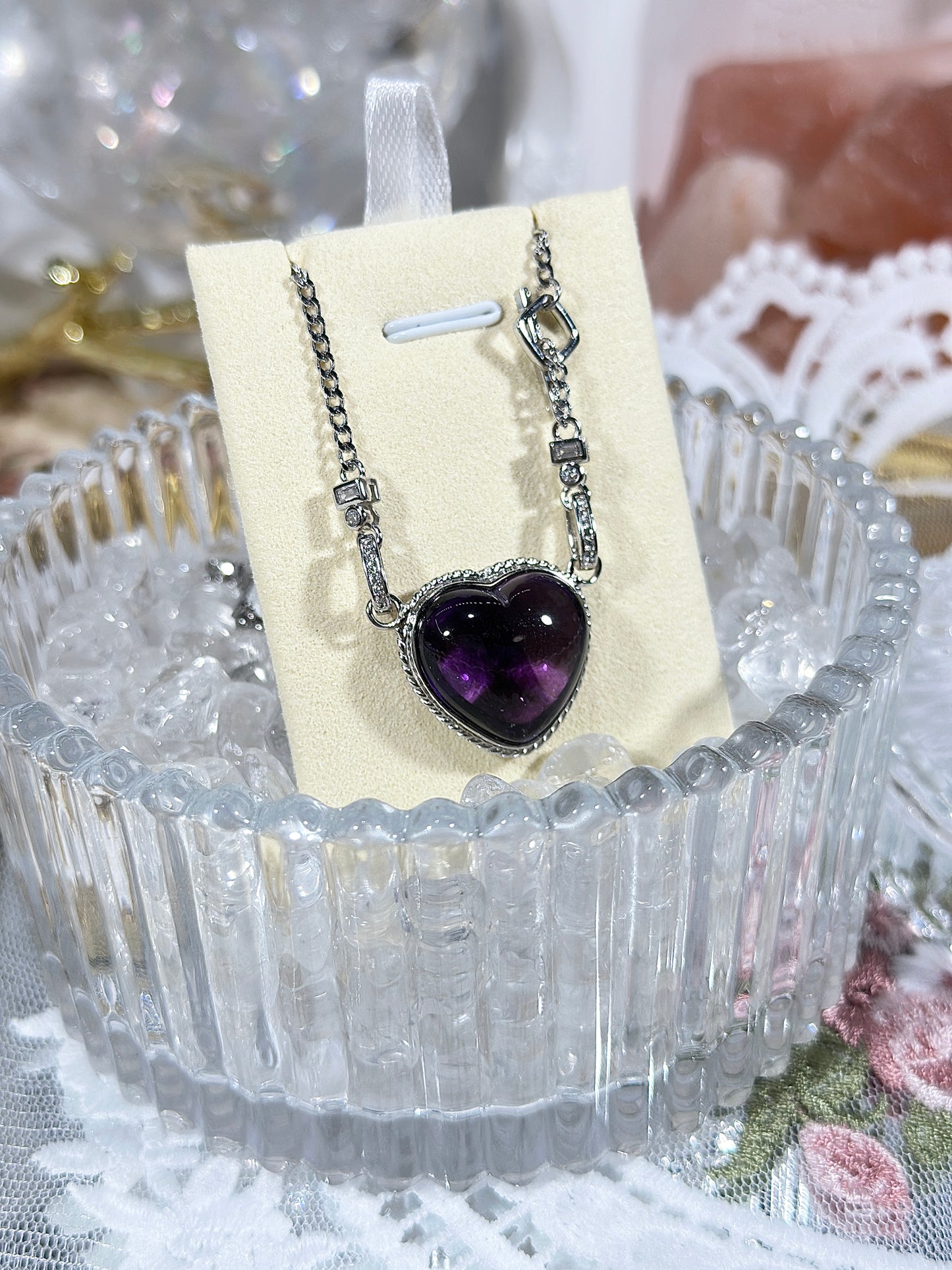 Amethyst Heart Necklace S925 Silver